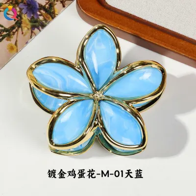 Women Fashion Electroplated Flower 8cm Claw Clip