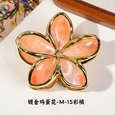 Women Fashion Electroplated Flower 8cm Claw Clip