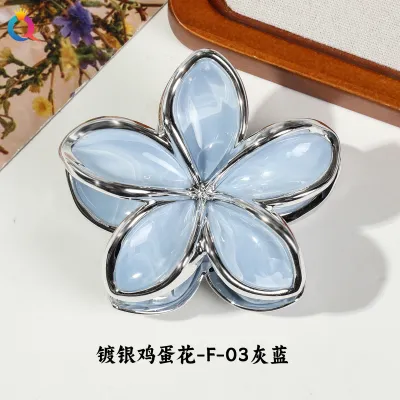 Women Fashion Electroplated Flower 8cm Claw Clip