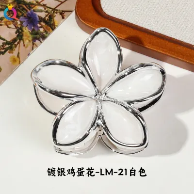 Women Fashion Electroplated Flower 8cm Claw Clip