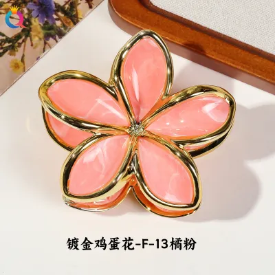Women Fashion Electroplated Flower 8cm Claw Clip