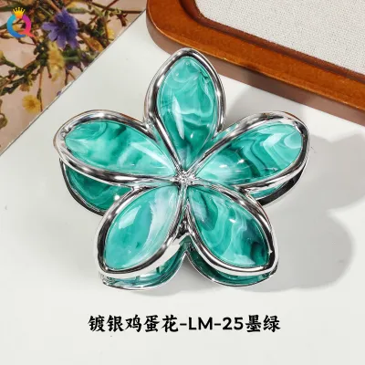 Women Fashion Electroplated Flower 8cm Claw Clip