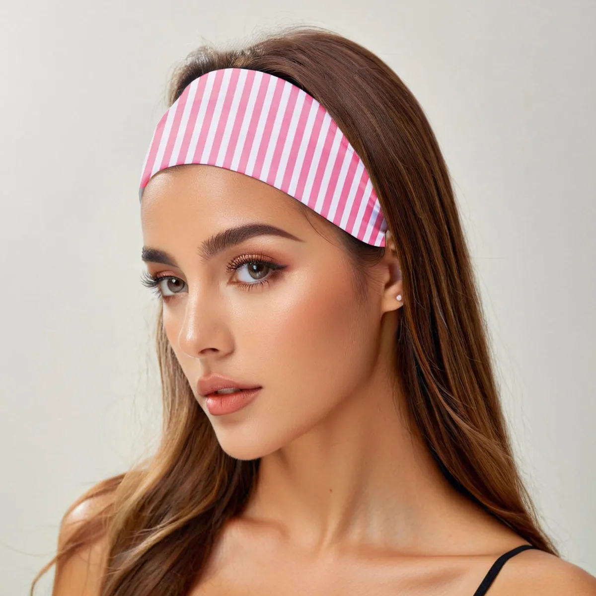 Women Fashion Wide Edge Stripe Plaid Headband