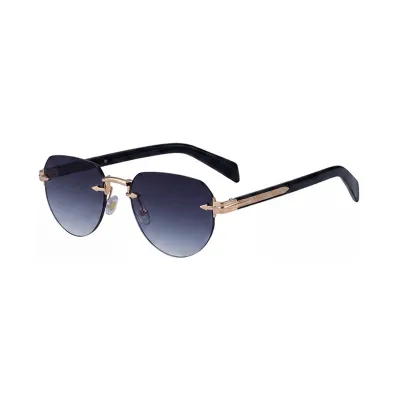 Men Distinctive UV-Resistant Oval Rimless Sunglasses