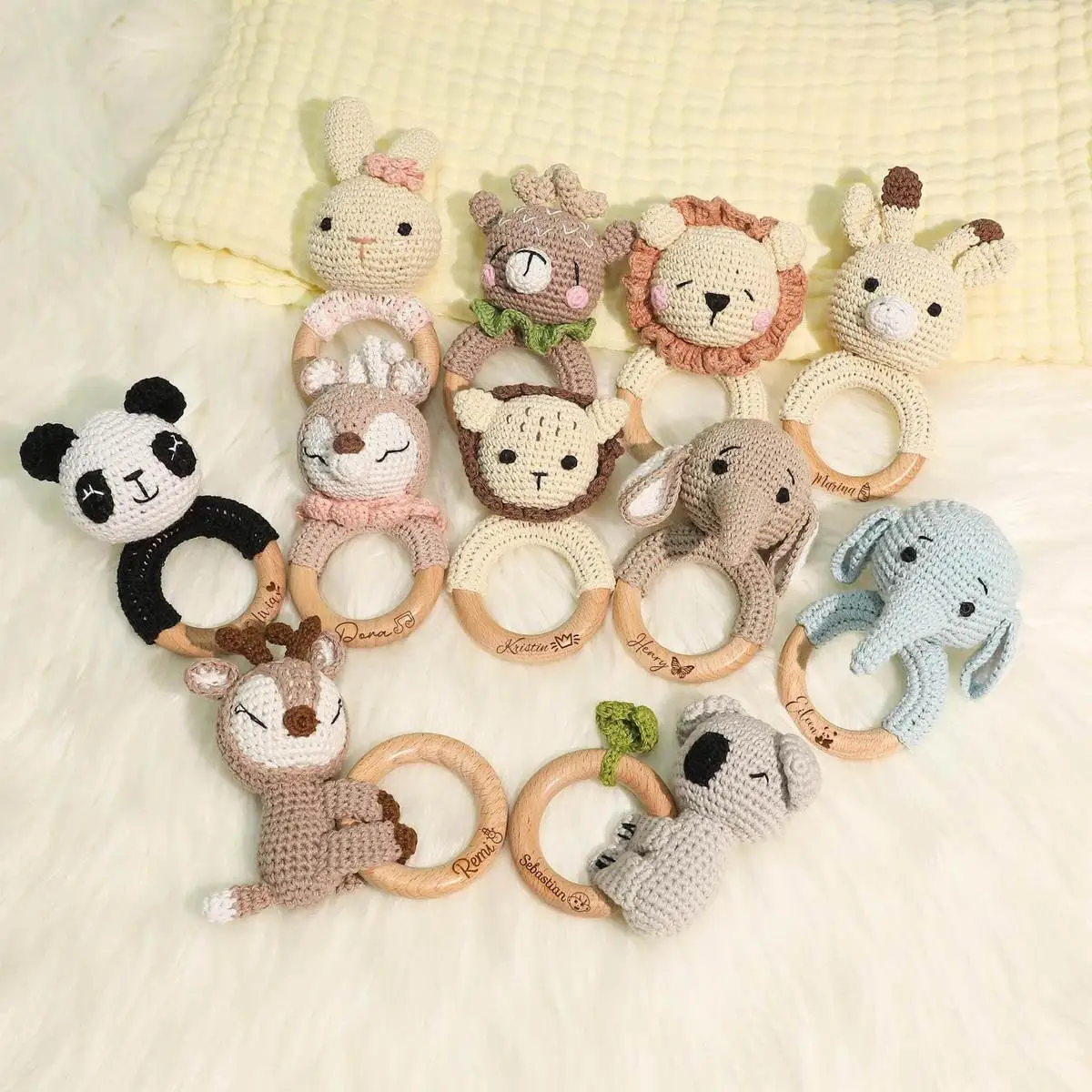Kids Baby Fashion Cute Animal Crochet Soothing Toy Cloth Emotion Development
