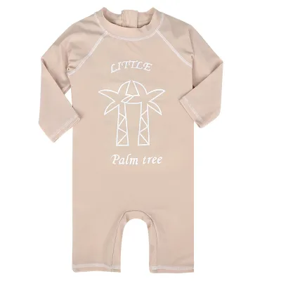 Kids Baby Girls Fashion Casual Summer Solid Color Long-Sleeve One-Piece Swimsuit