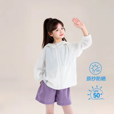 Kids Girls' Fashion Casual Summer Solid Color Breathable Nylon UPF 50+ Sun Protection Coat