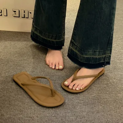 Women's Casual Solid Color Flip-Flop Flat Slippers Plus Size