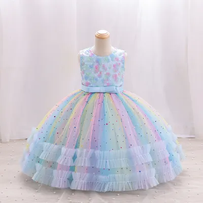 Kids Girls' Fashion Elegant Sequins Mesh Sleeveless Party Dress