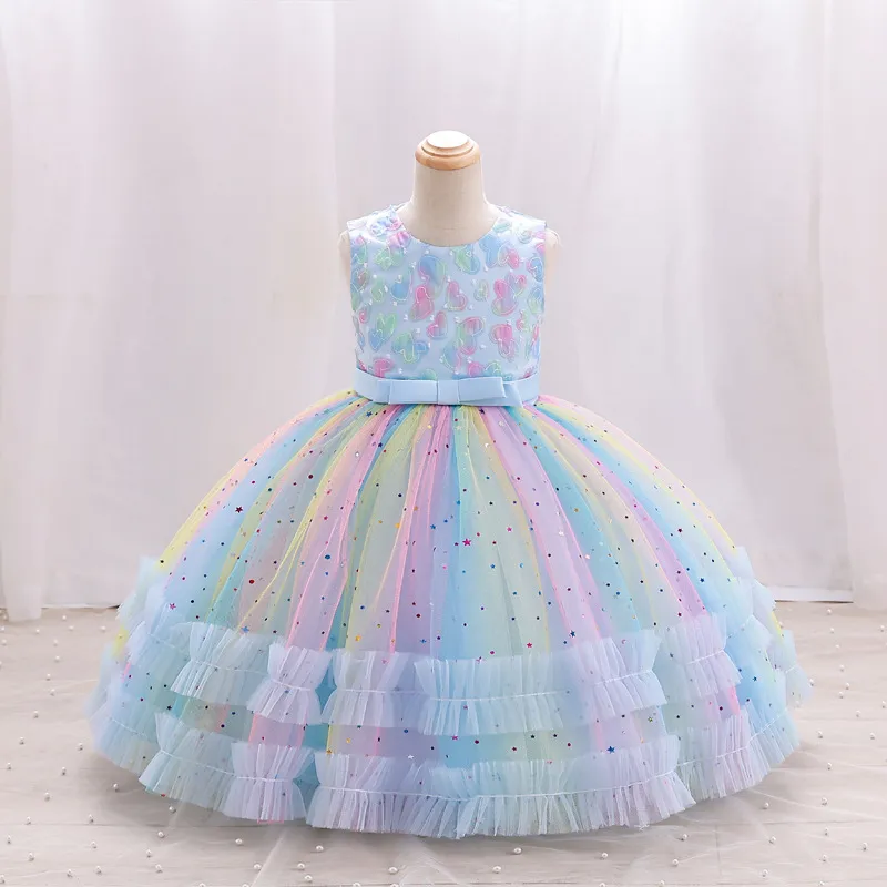 Kids Girls' Fashion Elegant Sequins Mesh Sleeveless Party Dress