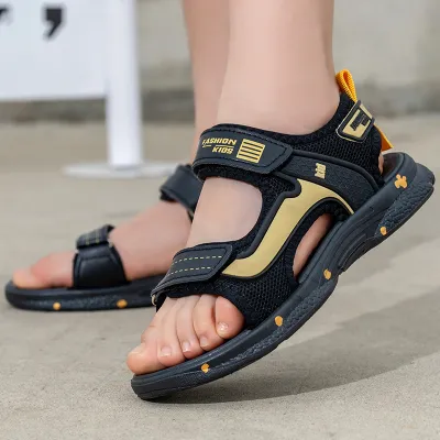 Kids Boys' Summer Non-Slip Soft Bottom Canvas Striped Sandals