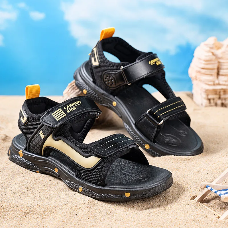 Kids Boys' Summer Non-Slip Soft Bottom Canvas Striped Sandals