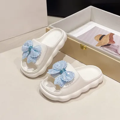 Kids Girls Fashion Sequins Butterfly Non-Slip EVA Soft Bottom Slippers