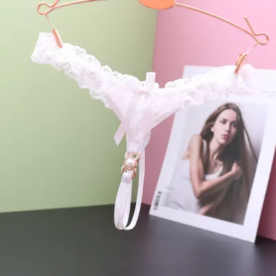 Women Fashion Sexy Solid Color Lace Low-Waisted Thong