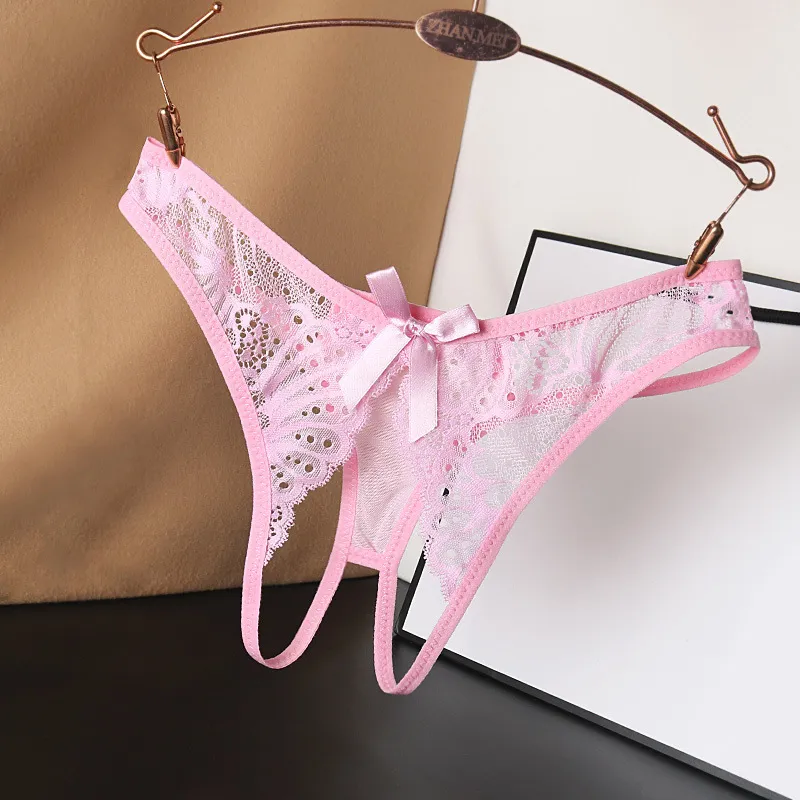 Women Fashion Sexy Solid Color Lace Thong