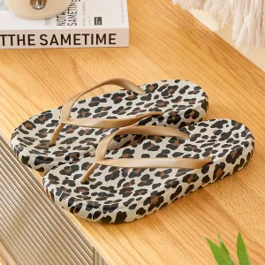 Women Fashion Casual Leopard Printed Flip-Flops Non-Slip Plus Size Slippers