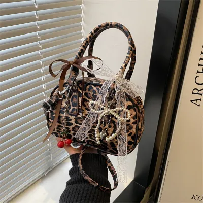 Women Fashion Casual Retro Leopard Handbag