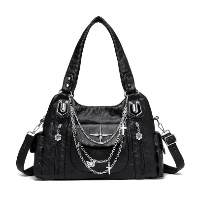 Women Casual Leopard Large Capacity PU Shoulder Bag