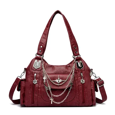 Women Casual Leopard Large Capacity PU Shoulder Bag