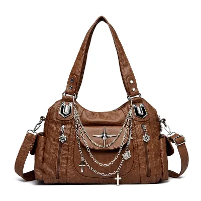 Women Casual Leopard Large Capacity PU Shoulder Bag
