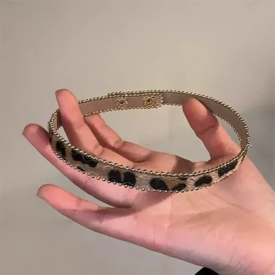 Women's Fashion Retro Leopard Print Plush Brown Choker Necklace