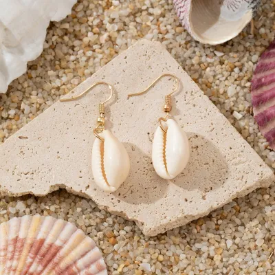 Women Fashion Ocean Beach Natural Shell Conch Starfish Earrings