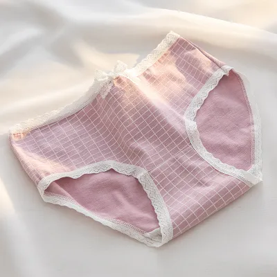 Kids Girls Purple Cotton Mid-Waist Underpants Sleepwear