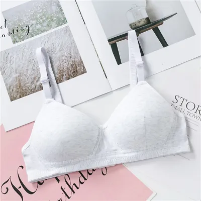 Women Fashion Simple Solid Color Thin Gather-Up Non-Rimped Bra