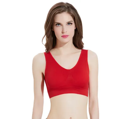 Women Fashion Simple Solid Color No Chest Pad Single-Layer Bra