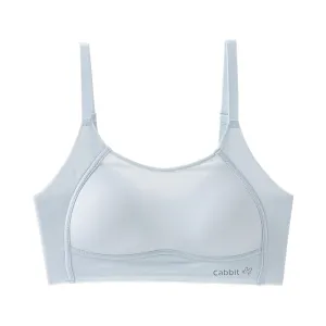 Kids Girls Simple Solid Color Thin Molded Cup Bra with Fixed Shoulder Straps No Buttons