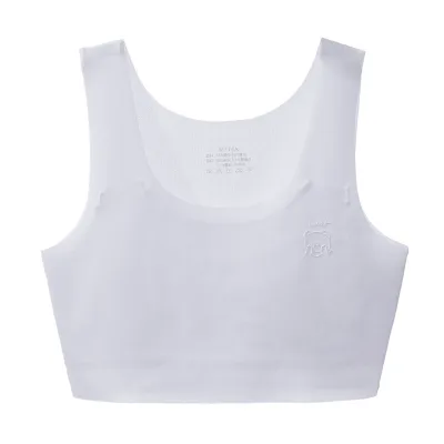 Kids Girls' Fashion Solid Color Traceless Lightweight Breathable Vest Style Bra