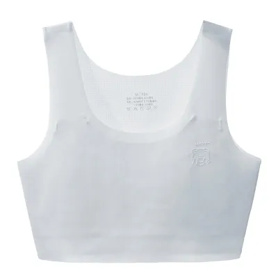 Kids Girls' Fashion Solid Color Traceless Lightweight Breathable Vest Style Bra