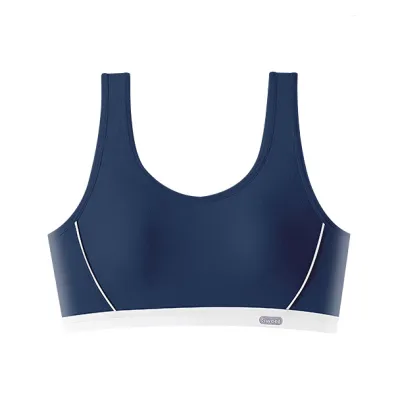 Kids Girls' Fashion Simple Cotton Vest-Style Bra with Thin-Molded Cup and Fixed Shoulder Straps