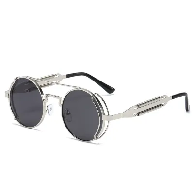 Fashion Casual Punk Metal Round Frame Sunglasses