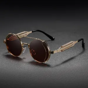 Fashion Casual Punk Metal Round Frame Sunglasses