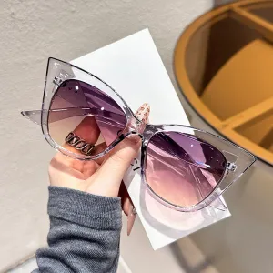 Women Fashion Gradient Color Anti-Ultraviolet Butterfly Frame Sunglasses