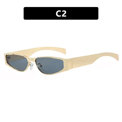 Women Fashion Narrow Frame Metal Sunglasses Alien Mirror