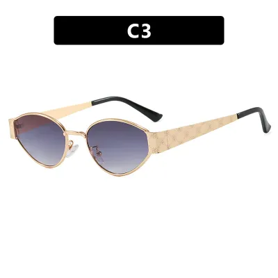 Women Fashion Simple Metal Cat's Eye Sunglasses