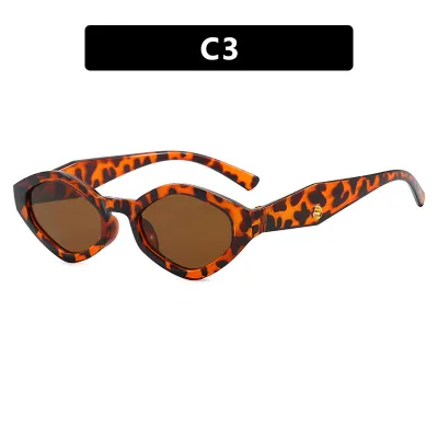 Women Fashion Casual Polygon Small Frame Sunglasses Ac Lens
