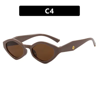 Women Fashion Casual Polygon Small Frame Sunglasses Ac Lens