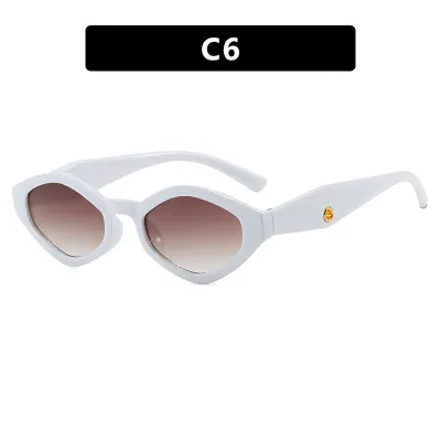 Women Fashion Casual Polygon Small Frame Sunglasses Ac Lens