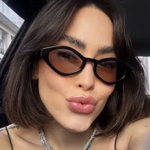 Women Fashion Casual Polygon Small Frame Sunglasses Ac Lens