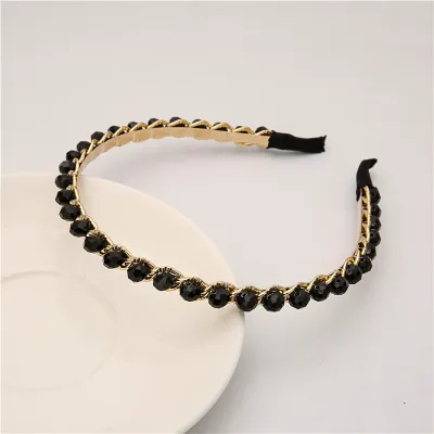 Women Fashion Baroque Crystal Thin Headband