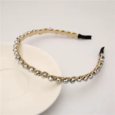 Women Fashion Baroque Crystal Thin Headband