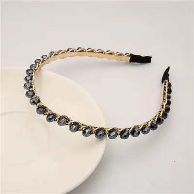 Women Fashion Baroque Crystal Thin Headband