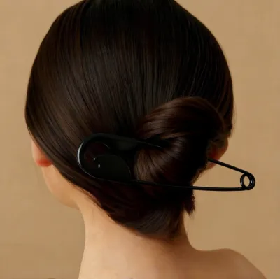 Women Fashion Creative Exaggerated Pin-Shaped Metal Hairpin
