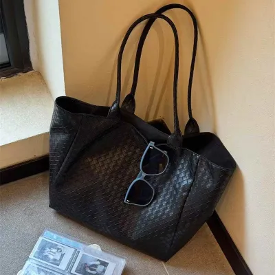 Women's Fashion Solid Large Capacity PU Shoulder Bag