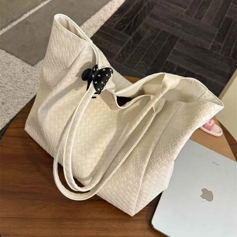 Women's Fashion Solid Large Capacity PU Shoulder Bag