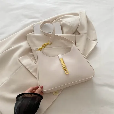Women Fashion Casual Solid Color Portable PU Shoulder Bag Axillary Mass