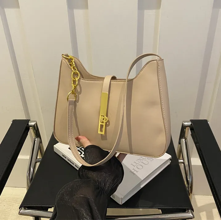 Women Fashion Casual Solid Color Portable PU Shoulder Bag Axillary Mass